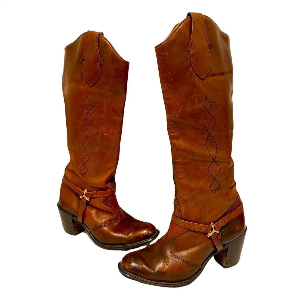 Vintage Wrangler Western Hippie Boots 70s 80s Boho A8 - Picture 3 of 14